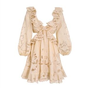 Zimmermann Blush Scallop Dress, Size 1 - with tags